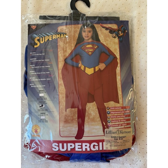 Rubie's Other - NWT SUPERGIRL COSTUME Med Size 8-10 Girls Rubies New In Bag Halloween Superhero
